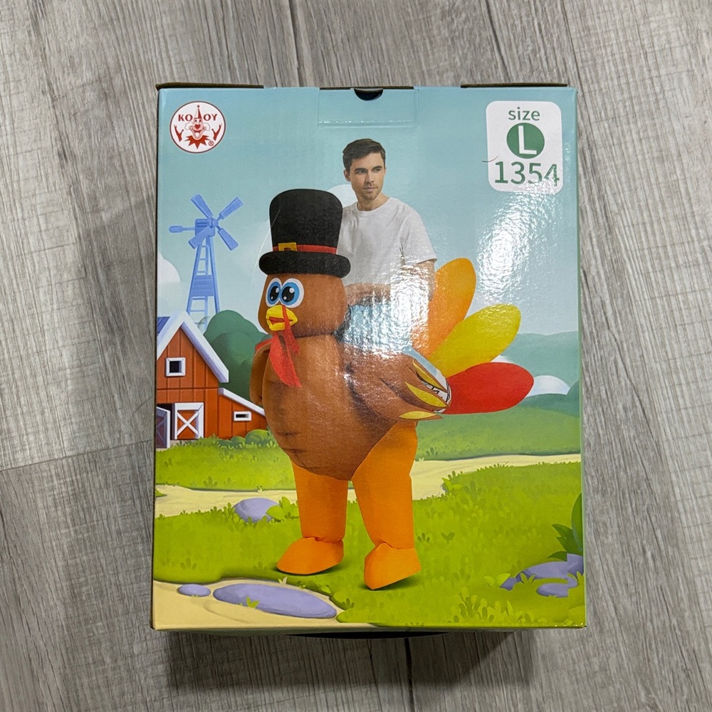 Turkey Costume with Hat and Colorful Feathers